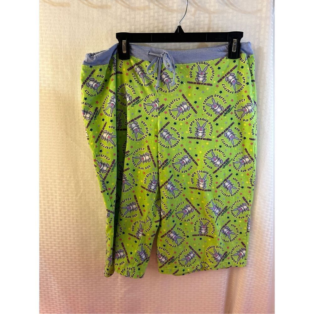 Jim Benton It’s happy bunny capri pajamas pants xl rn#82457 "You are totally per